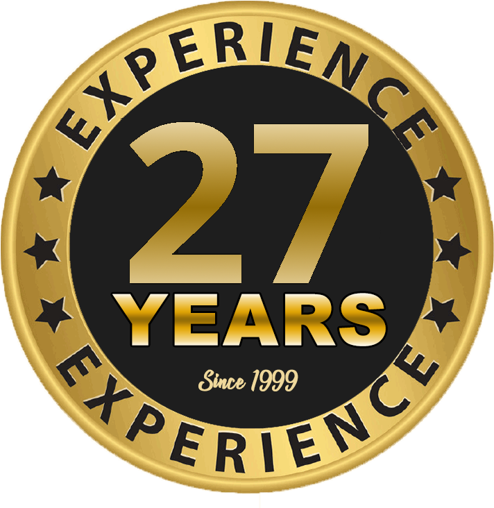 27 Years Experience Crest